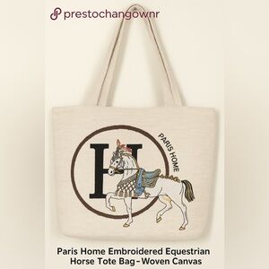 Horse Embroidered Tote Bag